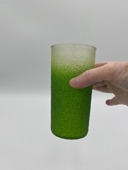 Vintage Drinking Glass With Rubberized Coating/non-slip Texture 1970’s Green (1)