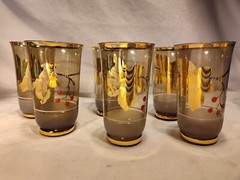 MCM Drinking Glasses Holly Set Of 6 Highball
