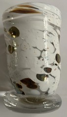 2 Juli Juneau Art Glass Tumbler Drink Bar Candle Holder New Orleans USA Signed