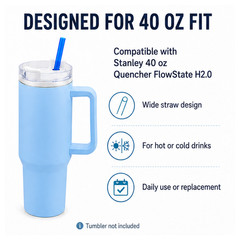 Replacement Straws for Stanley 40 oz Tumbler 10 Pack with Brush