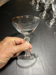 Tiffin-Franciscan Carillon w/ Platinum Rim – Champagne/Tall Sherbet- 5-1/8”