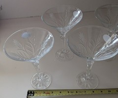 4 Fifth Avenue Portico Crystal Martini Glasses Margarita Retired New in box Vntg