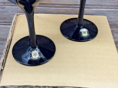 Sasaki Stemware Wine Glass Midnight Black Handcrafted Vintage 4 Pc Japan