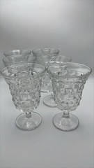 6 VTG American Fostoria stemmed 5.5″ flared water wine low foot Goblet Pre-Owned