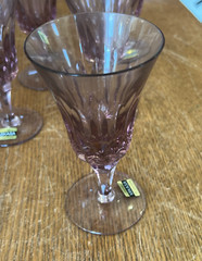 Lot of 6 Mikasa Crystal Purple Amethyst Glass 5 1/2 Inch Goblets