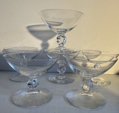 Rare Swedish Crystal Ingrid Gulli Seneca Oyster serving glasses