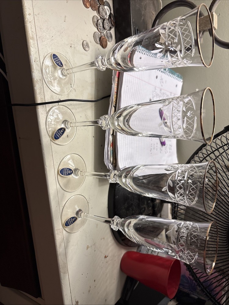 Four – Royal Doulton Crystal Champagne Flutes G2