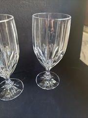 Mikasa Set of 4 Hand Blown Crystal “Berkeley” Iced Tea Glasses 7-1/4” EUC
