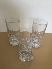 Crystal Art Deco Style High Ball Glasses Lot Of 3