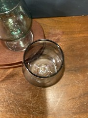 4 Vintage Mini Brandy Snifters Cordial or Cognac Glasses 3.75” Tall Green Purple