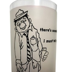 3 Vintage William Box Cartoon Cocktail Glasses MCM Barware Tumblers Adult Funny