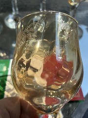 Set of 6 CRISTALLERIA FUMO Hand Made IN ITALY etched Wine Glasses