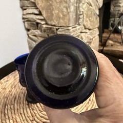 VTG Cottage Core Cobalt Blue Pilgrim Glass Adams Low Stemmed Fan Motif Goblet