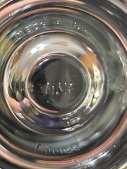 Pair of FIDENZA Glass Beer Mugs With Handles ~ Made In ITALY. 0.4L. 7-1/8″ Tall.