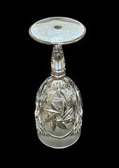 Vintage Bohemian Czech Cut Crystal 13” Decanter w/ Wine Glasses Pinwheel Mint