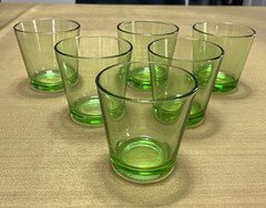 Set Of 6 Iittala Kartio Green 7 oz Glasses Finland