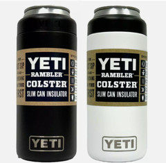 2-PACK – YETI Rambler Colster 12 oz Slim Can Cooler Insulator WHITE & BLACK SET