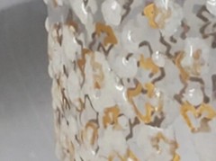 Set of 3 Vtg MCM Libbey Juice Glass Tumblers Abstract Textured Gold Pattern lot