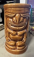 Vintage Orchids of Hawaii Tiki Mug R-91 Japan Brown 5.5″