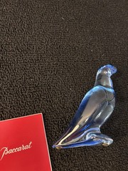 Sky Blue Parrots In Baccarat Crystal