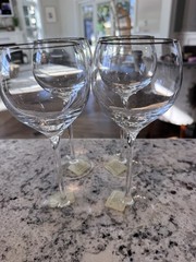 Lenox Solitaire Platinum Crystal Red Wine Glasses 8.5 Tall – Set of 4