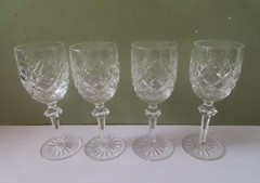 4 Waterford Powerscourt 7 1/8″ Claret Wine Glasses – 2 Sets Available