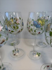 Gorgeous Lenox Butterfly Meadow Hand Painted Wine Glasses Water Goblets Set Of 6