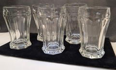 Vintage Crisa 8 Panel, Octagon Weighted Base Beer or Soda Glasses UV Reactive