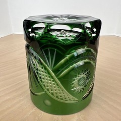 Nachtmann TRAUBE Emerald Green Cut to Clear Crystal Whiskey Glass