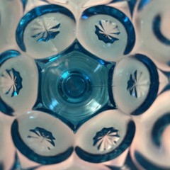 L.E. Smith BLUE «Moon and Stars» Water Drinking Goblet **Minor Issues