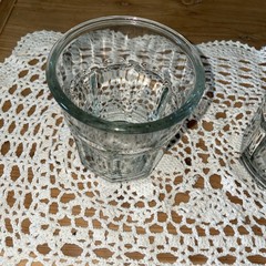 2 Anchor Hocking Tumbler Drinking Glasses 8 Panel Heavy Thick Rim 3 3/4” T x 3.5