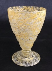 Spaghetti Drizzle Footed Cocktail Glass Yellow