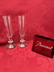 FLAWLESS Flute BACCARAT France Two Glass VEGA Crystal VODKA SHOT CORDIAL LIQUEUR