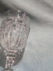 2 Vintage Early American Pattern Glass Flint Currier and Ives Goblet