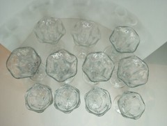 Vtg 11 piece Ice Cream Sundae Cups Glass 4 small, 7 large Clear Glass Tulip