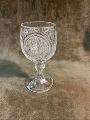 Victorian press glass Duncan and Miller number 45 Star Loop 3 ounce wine stem