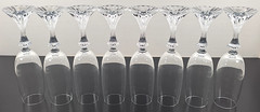 8) Mikasa The Ritz Fluted Champagne Set Vintage Crystal Clear Stemware Retro Lot
