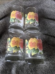 CORELLE COORDINATES SUMMER BLUSH JUICE GLASS / TUMBLER x 4 FREE USA SHIPPING