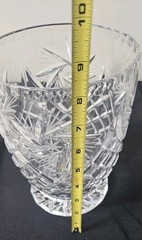 (2) Vintage Large Cut Crystal Pinwheel 8 1/4” x 6″ Tall Vases/Bowls