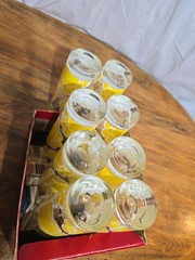 Vintage 8 -Colony Yellow Mod Flower power Glasses MCM Collins 12 oz Barware RARE