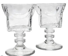 Vintage Bryce Glass Esquare H6 Martini Cocktail Glasses Square Textured Set Of 6
