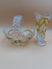 Vintage bastion rim crystal set, flawless and rare, x2