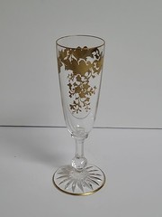 Antique St Louis Crystal Gold Encrusted Gilt Decorated Massenet Toasting Flute