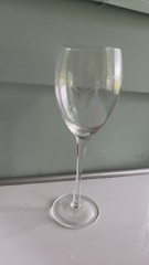 Vintage Crystal Wine Glass with Etched Design
