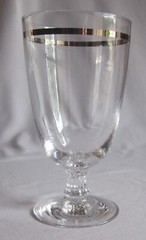 Iced Tea Glass Goblet Vintage Fostoria Crystal Reflection Pattern Platinum 57/8″