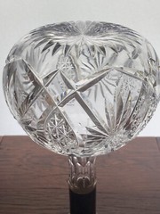 Set of 6 Vintage Optic Wine Glasses W/ Platinum Trim And Decanter