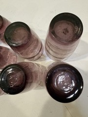 Vintage Libbey Amethyst Saturn Optic Glass Lot – Set of 10 – Freda Diamond MCM