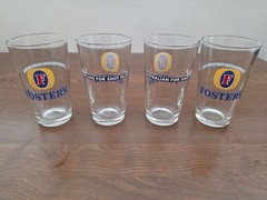 Set of 4 Foster’s Pint Libbey Glass Tumblers