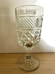 Vintage Anchor Hocking Wexford Wine/Drink Glasses Stemmed 4 Set 6.625″ Tall A