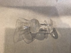 Edinburgh Scottish Crystal Glass Thistle Pattern Wine Goblet Glass 5 1/4″ tall
